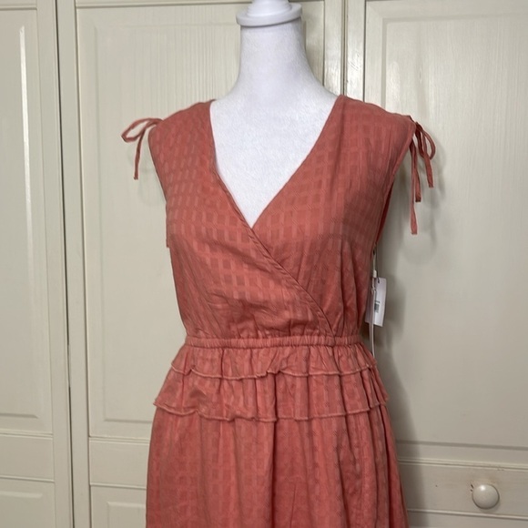 CASLON Women's Faux Wrap Ruffle Dobby Midi Dess Size S - Picture 3 of 13